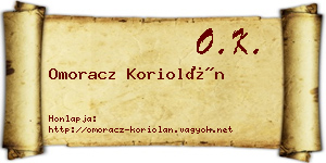 Omoracz Koriolán névjegykártya